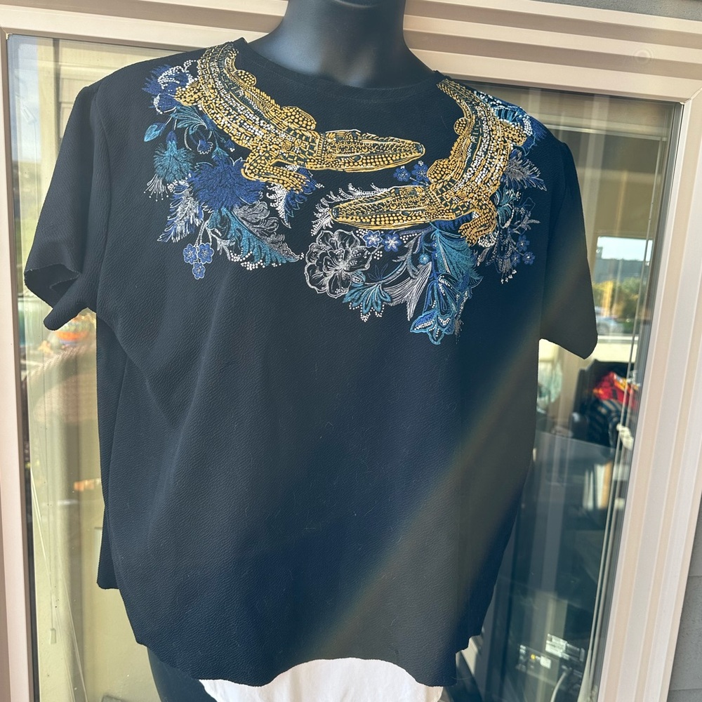Zara Alligator print on black, jersey